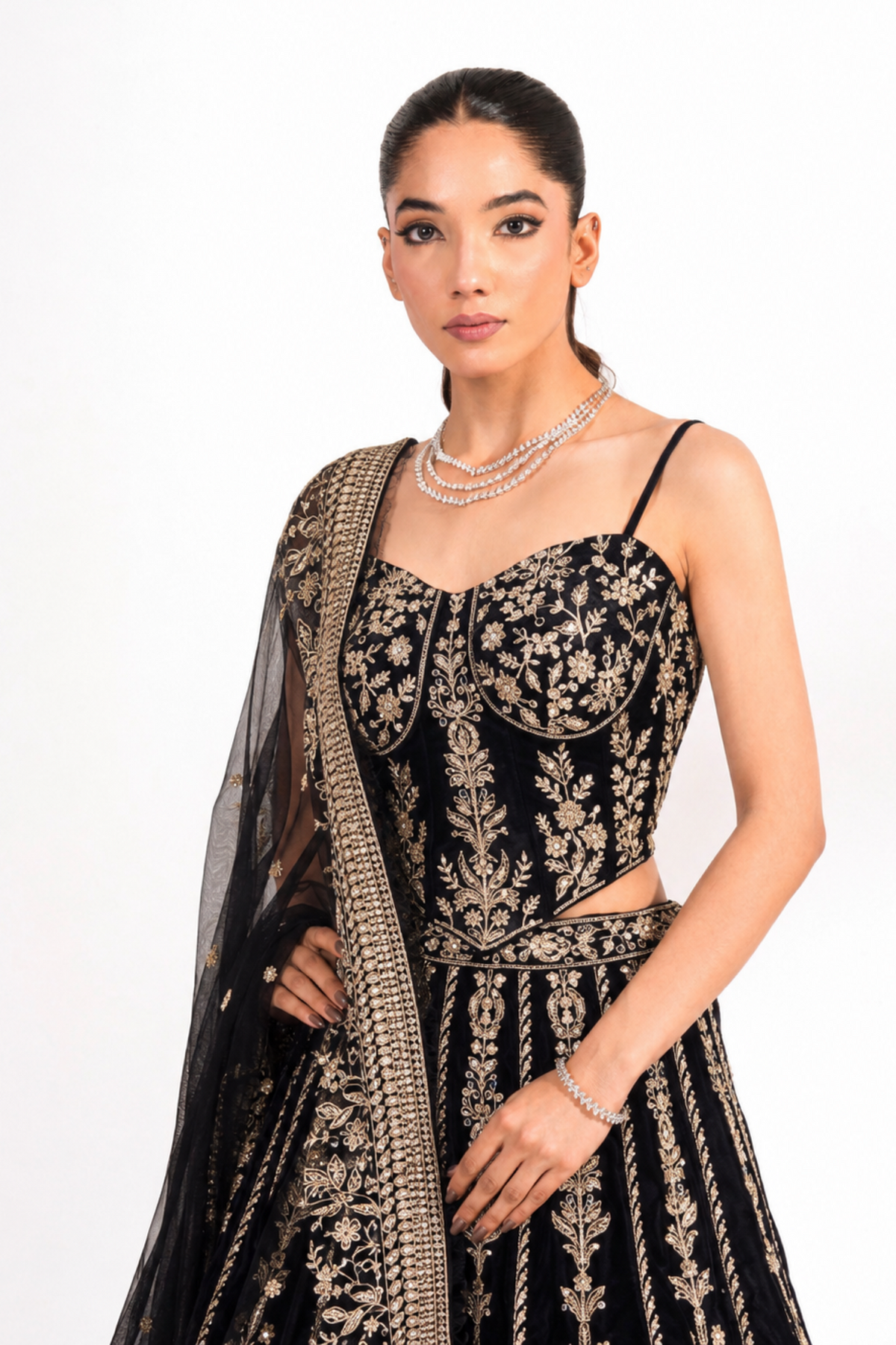 Siyah Sitara Lehenga Set