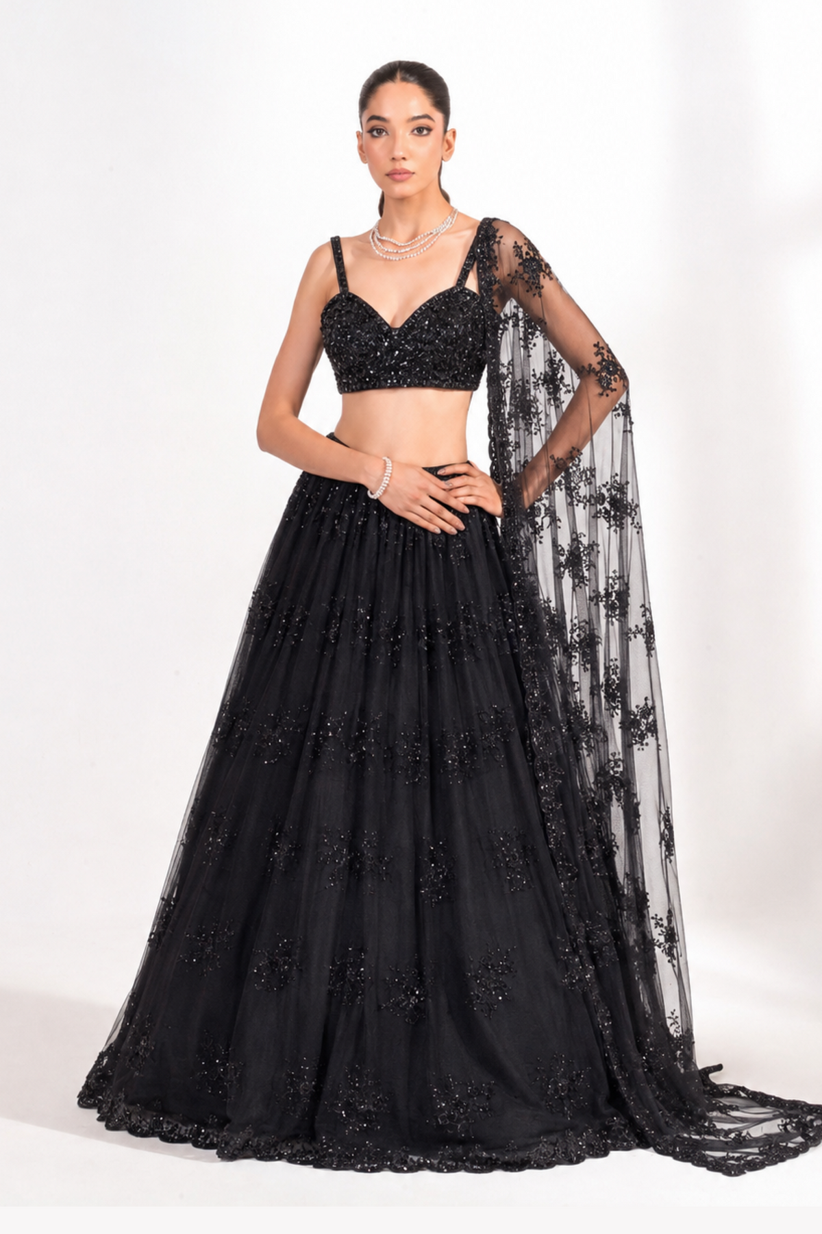Sitara Noir Lehenga Set
