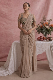 Seraphine Champagne Embellished Saree