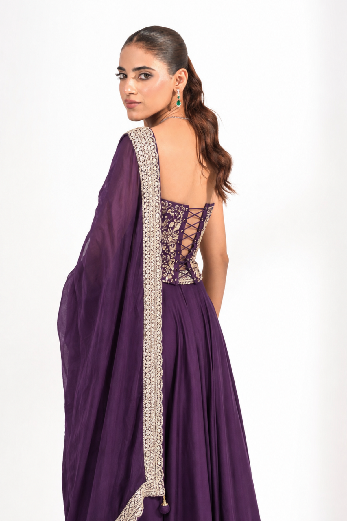 Ameera Plum Lehenga Set