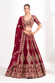 Riwaaz Maroon Lehenga Set