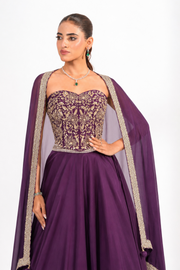 Ameera Plum Lehenga Set