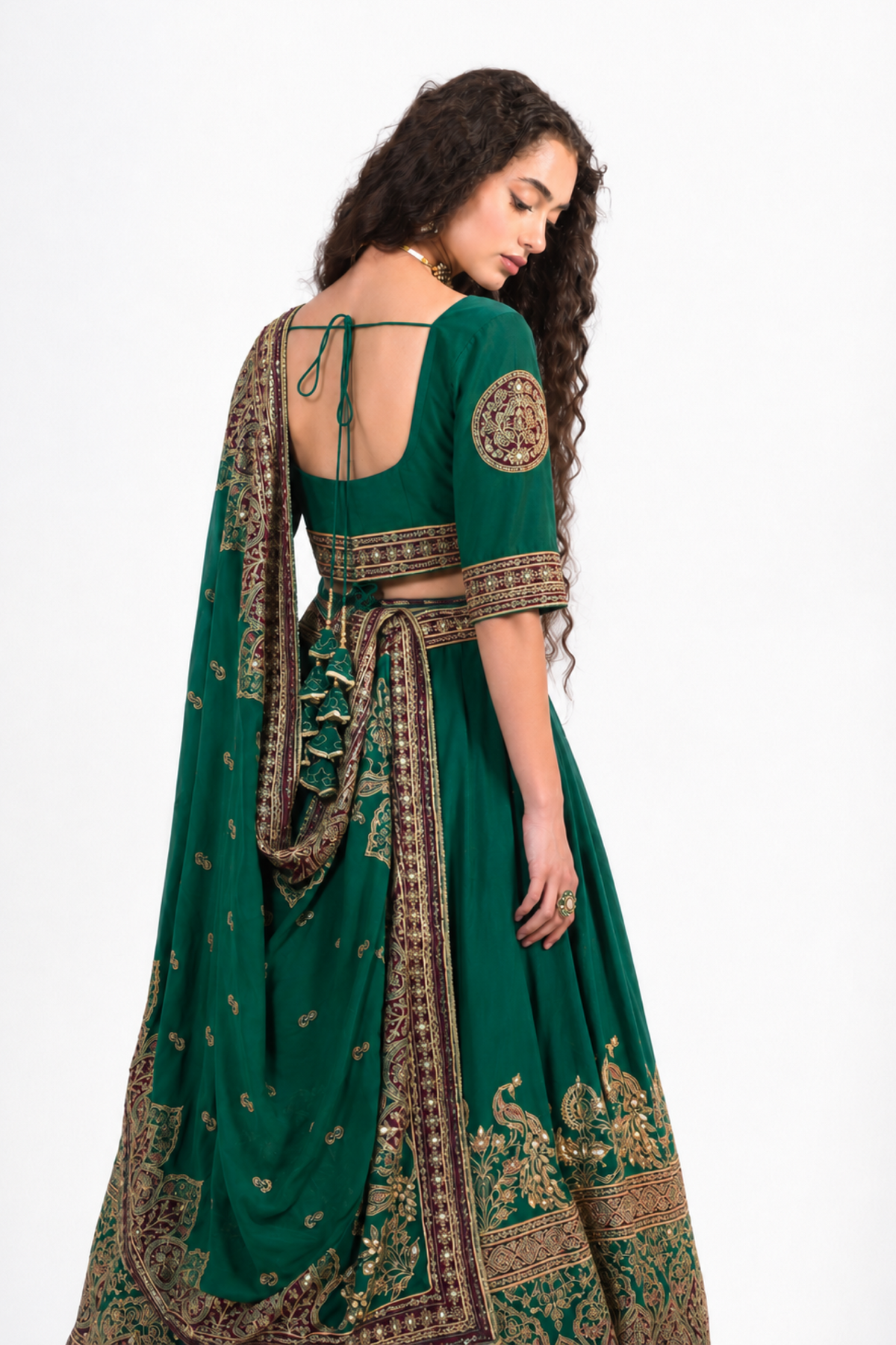 Gulnaar Forest Lehenga Set