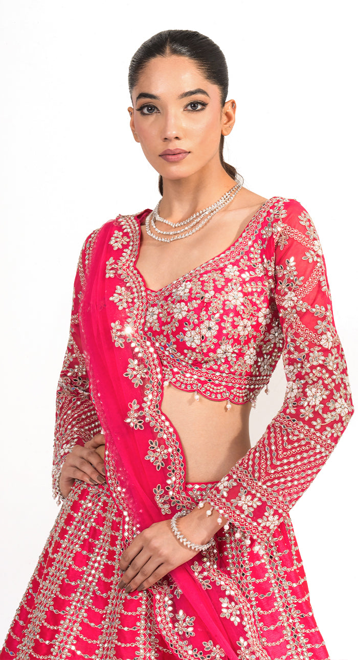 Noor Fuchsia Bridal Lehenga