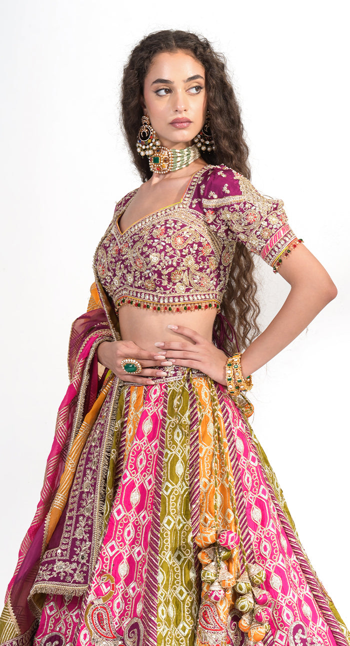 Rangrez Bandhani Lehenga Set