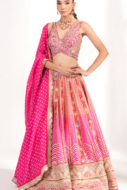Gulbahar Leheriya Lehenga Set