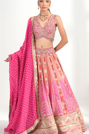 Gulbahar Leheriya Lehenga Set