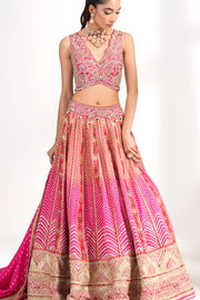 Gulbahar Leheriya Lehenga Set