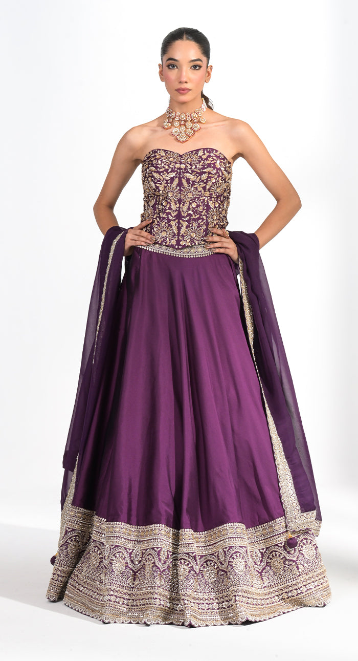 Mahira Amethyst Corset Lehenga