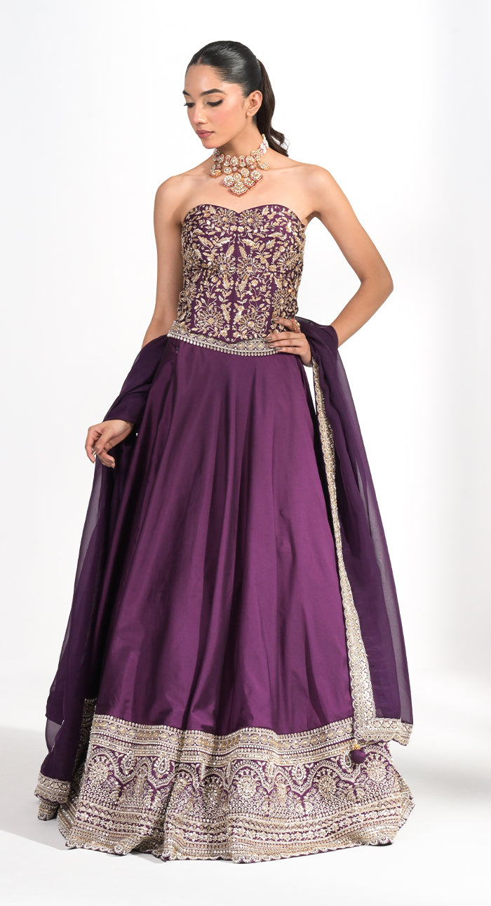 Mahira Amethyst Corset Lehenga