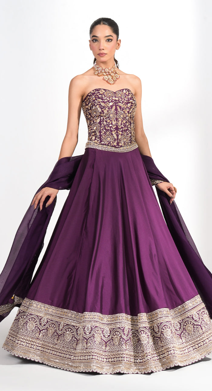 Mahira Amethyst Corset Lehenga