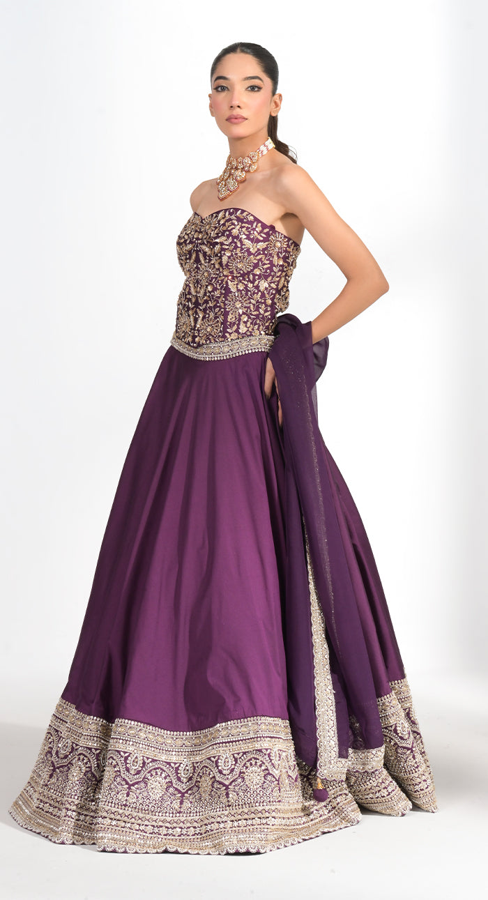 Mahira Amethyst Corset Lehenga