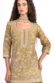 Zareen Olive Sharara Set
