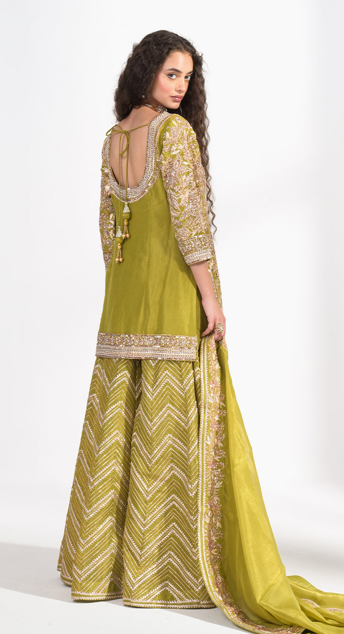 Zareen Olive Sharara Set