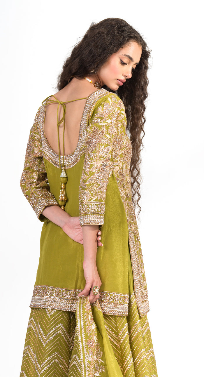 Zareen Olive Sharara Set