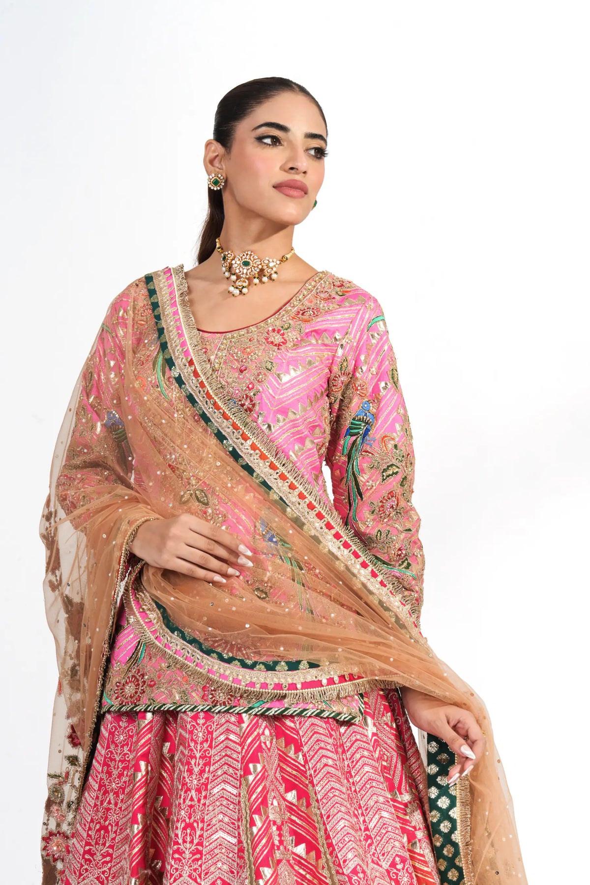 Phoolwari Coral Lehenga Set