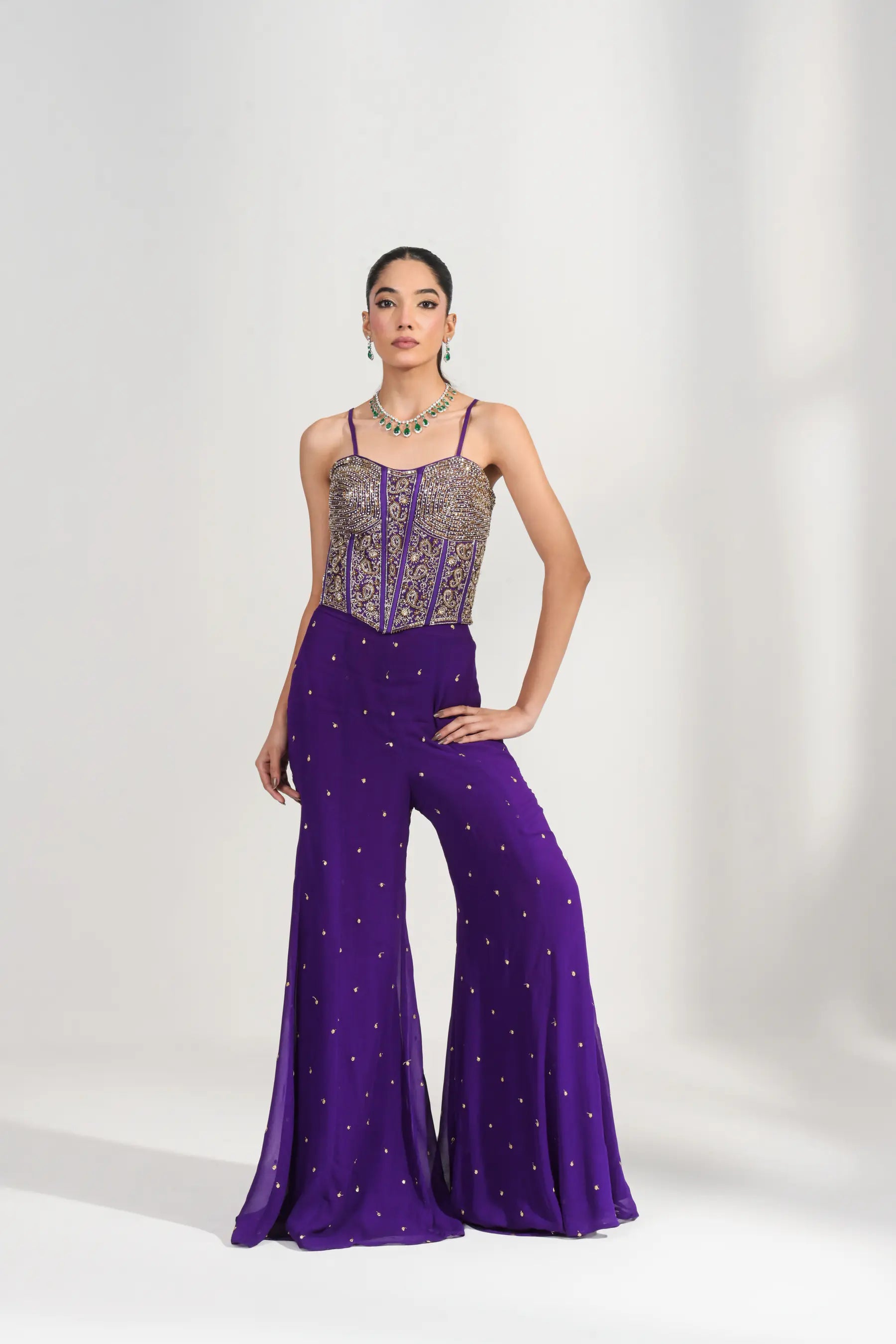Ziya Violet Corset Palazzo Set