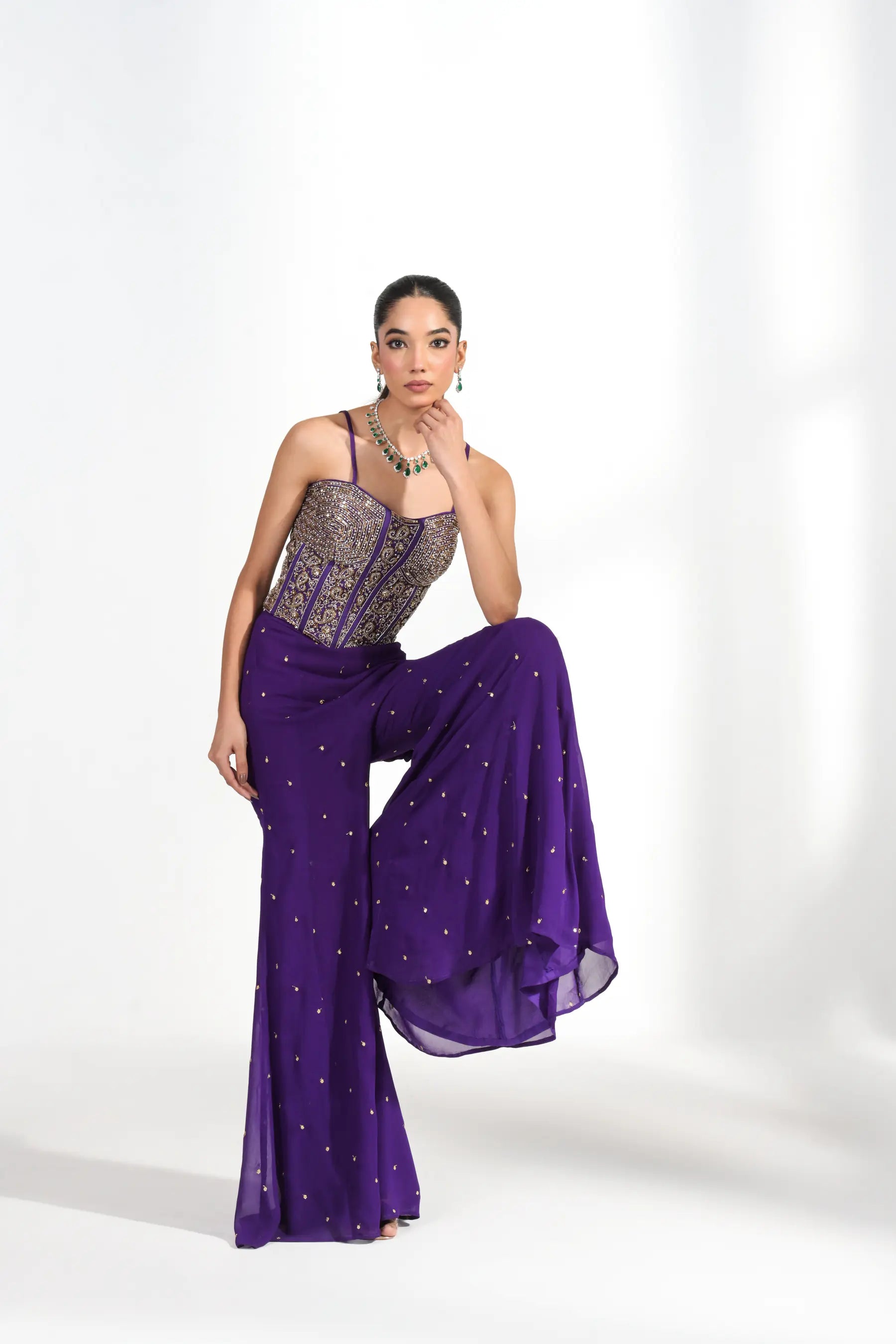 Ziya Violet Corset Palazzo Set