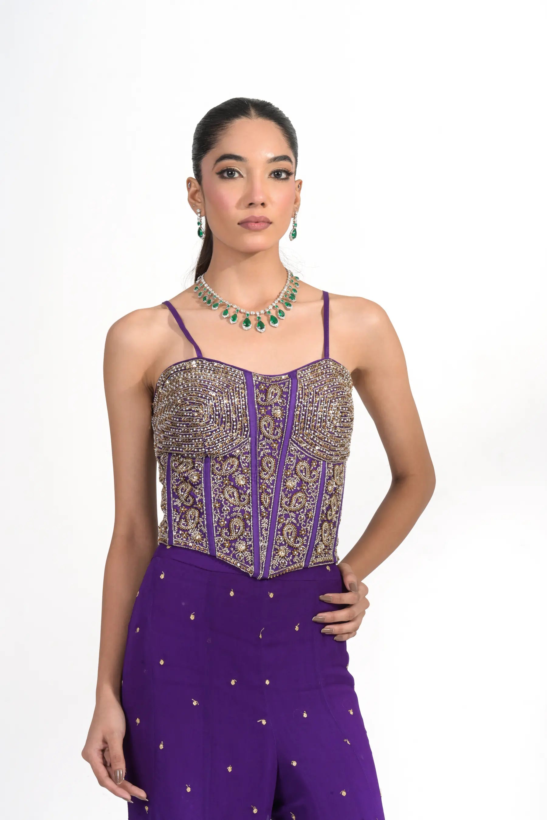 Ziya Violet Corset Palazzo Set