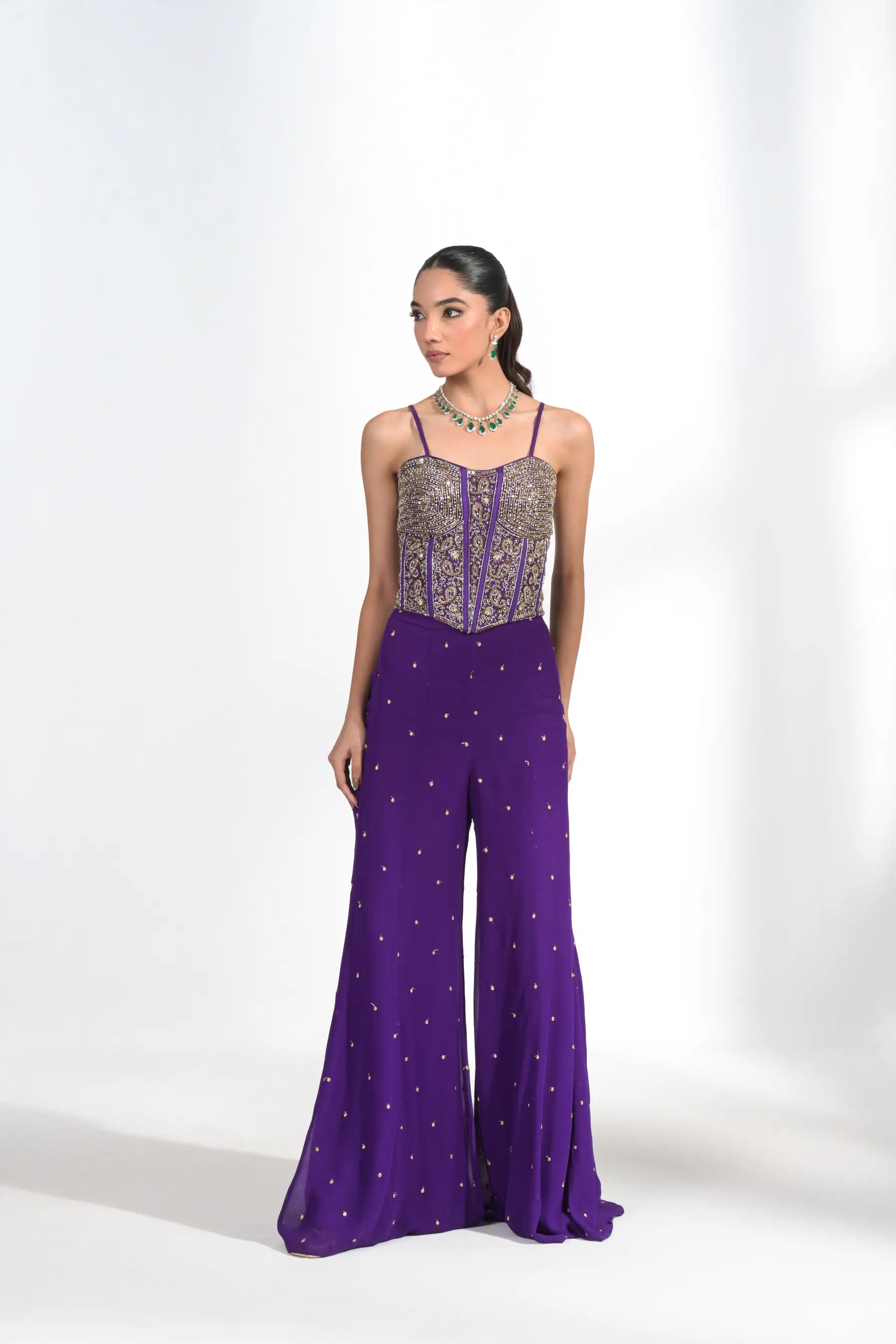 Ziya Violet Corset Palazzo Set