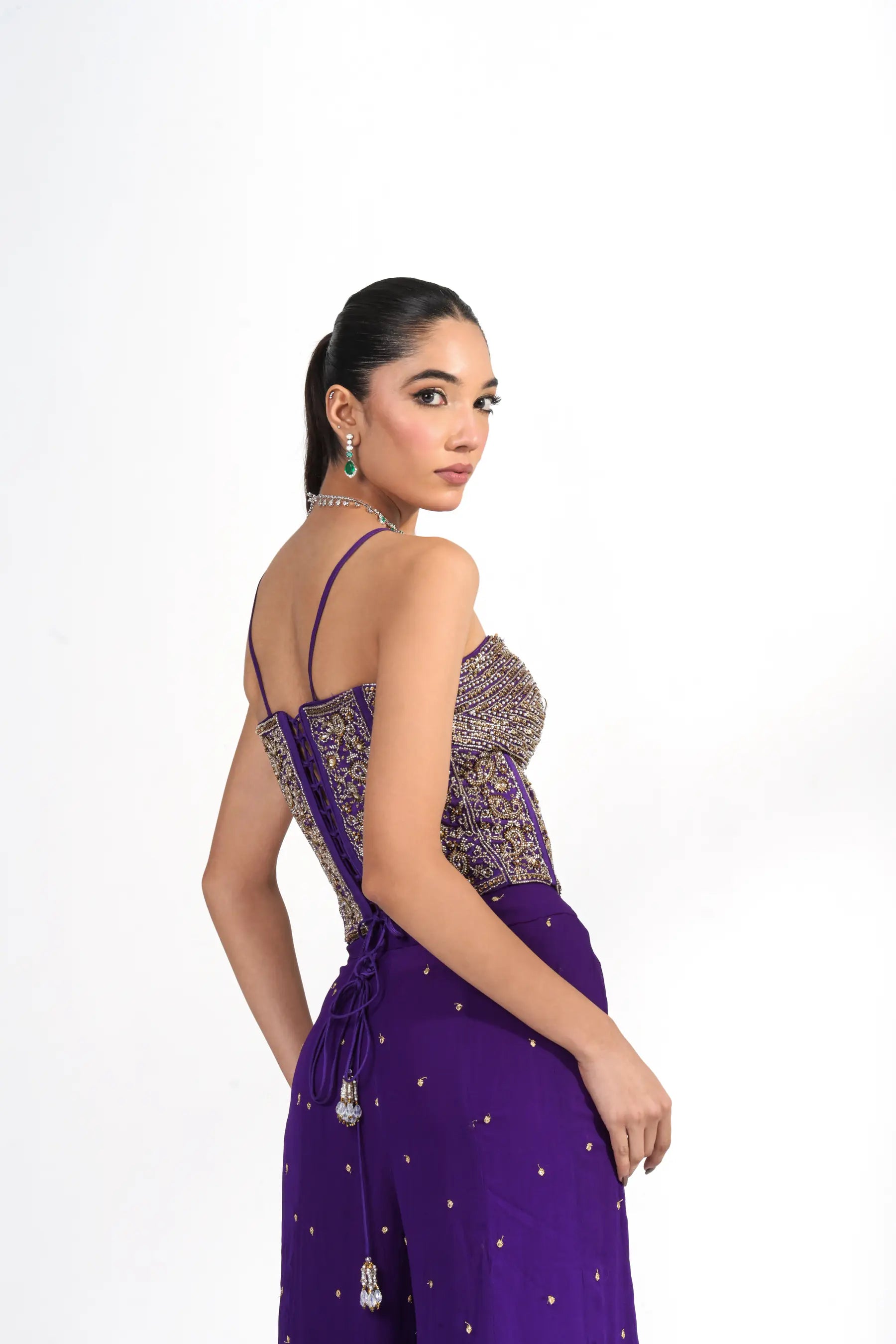 Ziya Violet Corset Palazzo Set