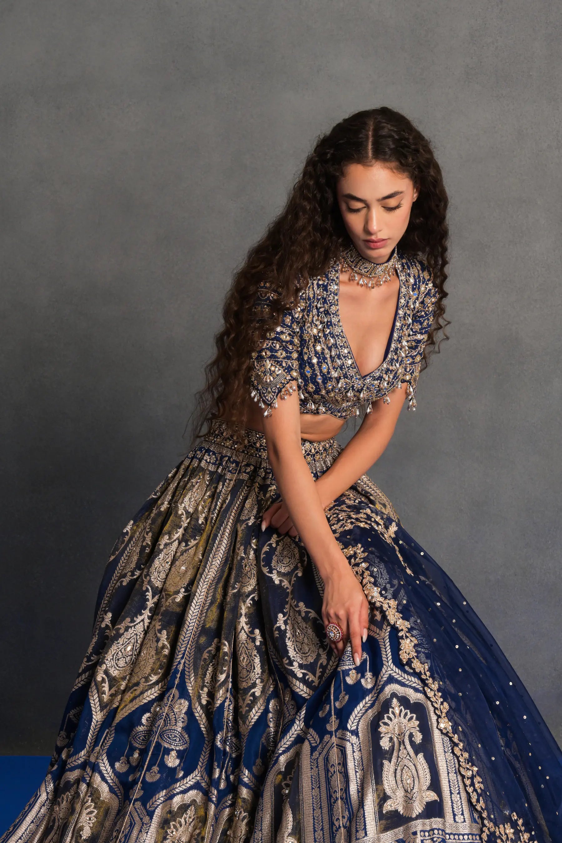 Neelambari Banarasi Lehenga