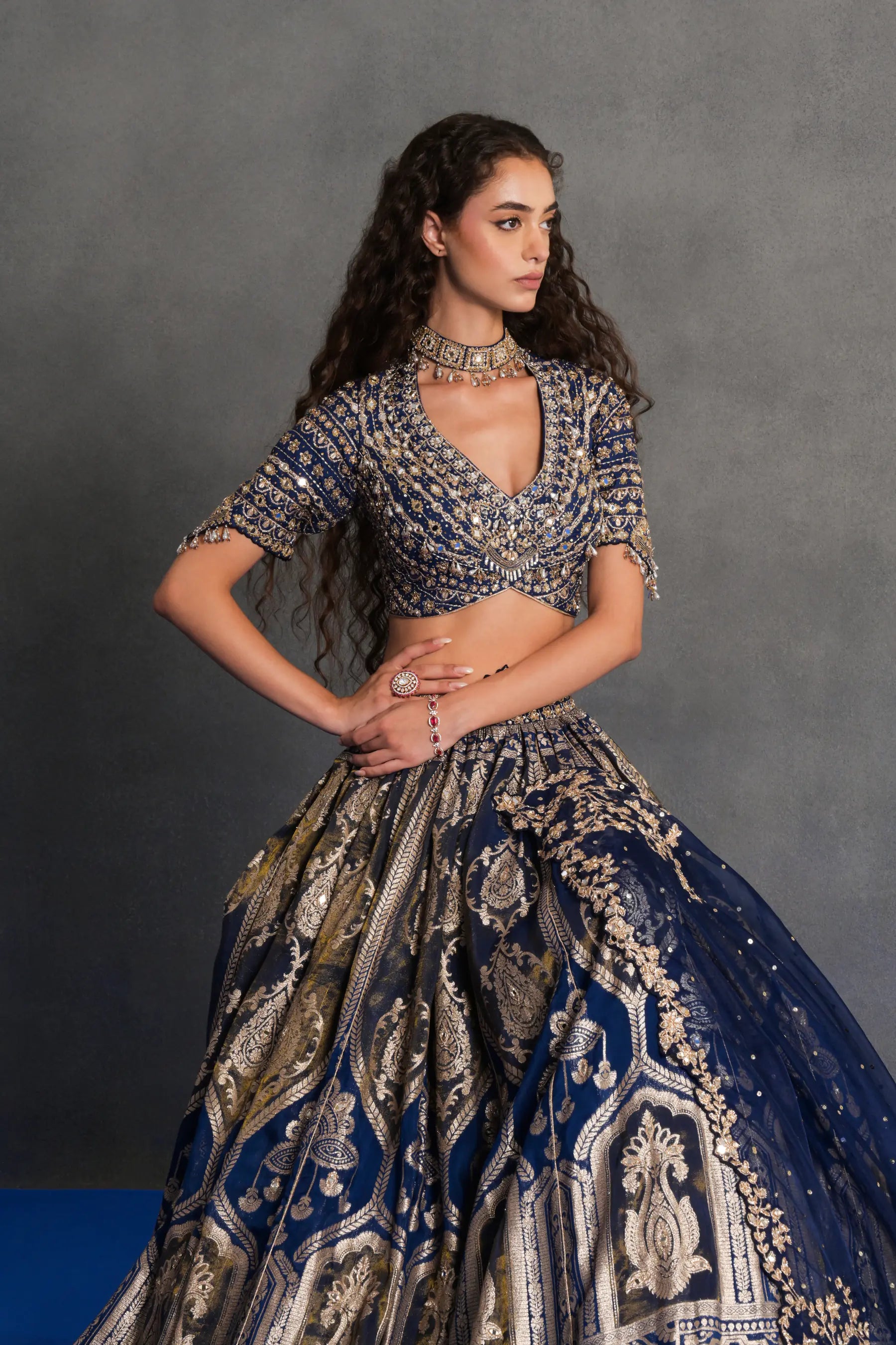 Neelambari Banarasi Lehenga