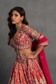 Gulnaar Coral Bridal Lehenga