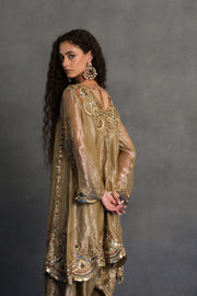 Antique Gold Mirror-work Patiala Suit