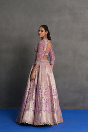 Lilac Silver Banarasi Lehenga Set