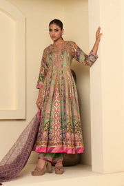 Multicolour Embroidered Anarkali Suit