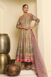 Multicolour Embroidered Anarkali Suit