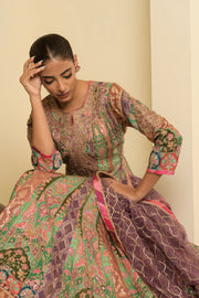 Multicolour Embroidered Anarkali Suit