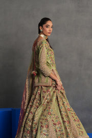Pistachio Green Heavily Embroidered Lehenga Set