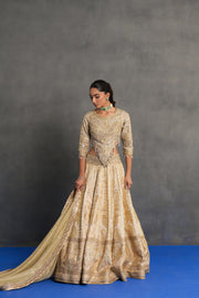 Ivory Gold Embroidered Lehenga Set