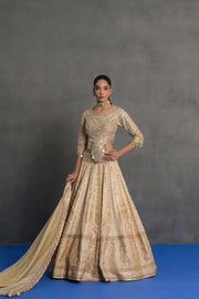 Ivory Gold Embroidered Lehenga Set