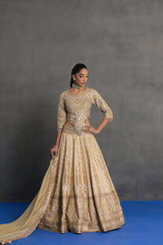 Ivory Gold Embroidered Lehenga Set