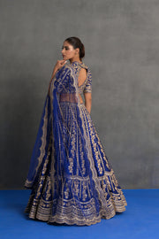 Royal Blue and Gold Embroidered Lehenga Set