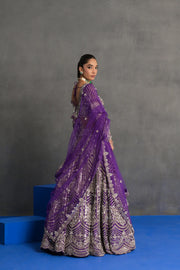 Purple and Silver Embellished Lehenga Set