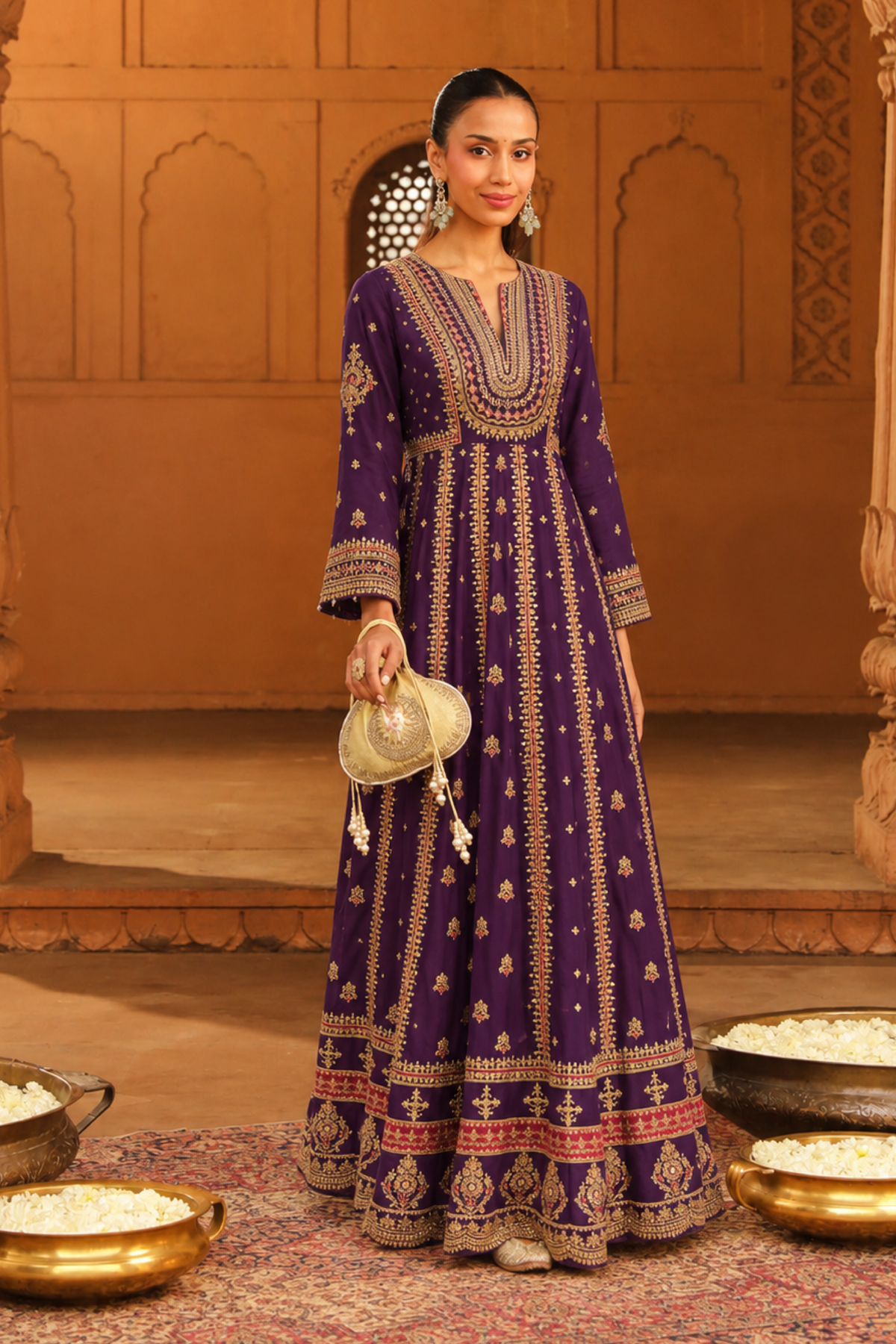 Garnet Bloom Anarkali