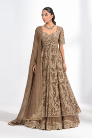 Raina Mocha Embroidered Lehenga