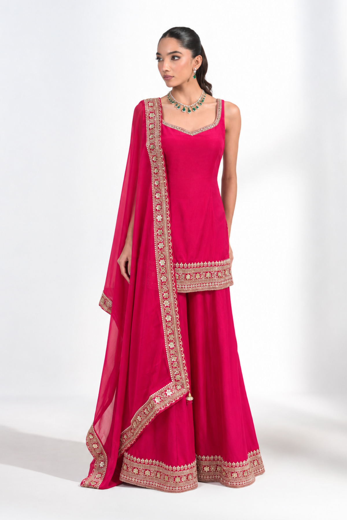 Darpan Fuchsia Sharara Set
