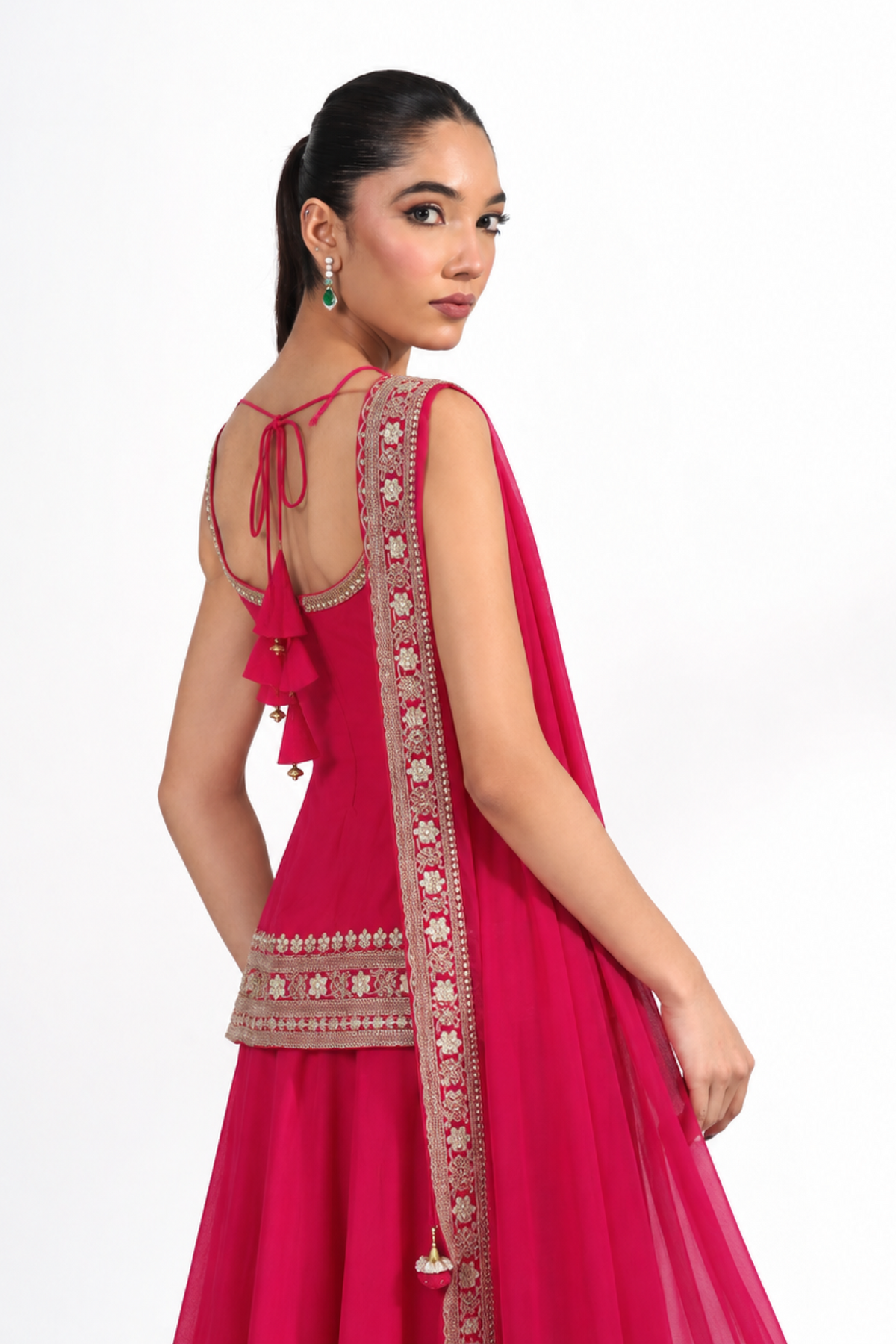 Darpan Fuchsia Sharara Set