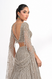 Kaavish Ivory Embroidered Lehenga