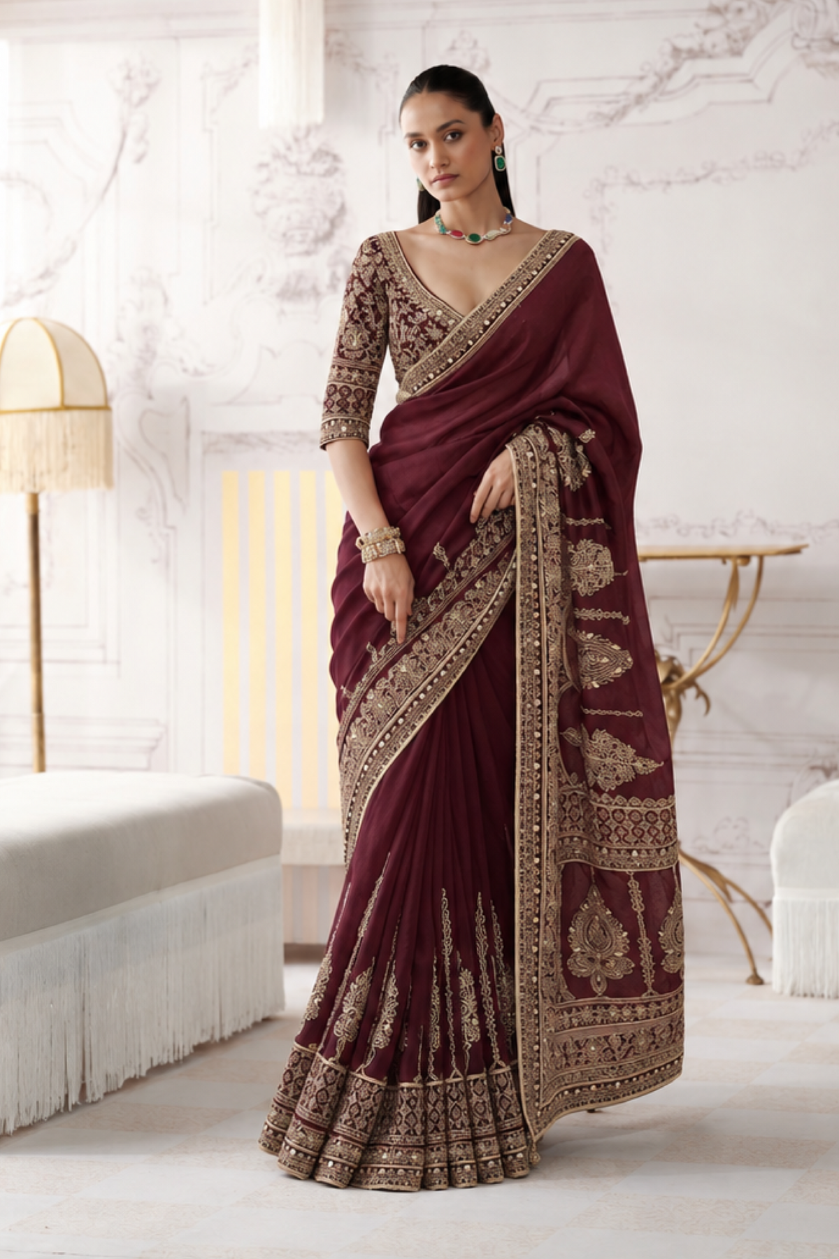 Jivika Embroidered Saree — image 1