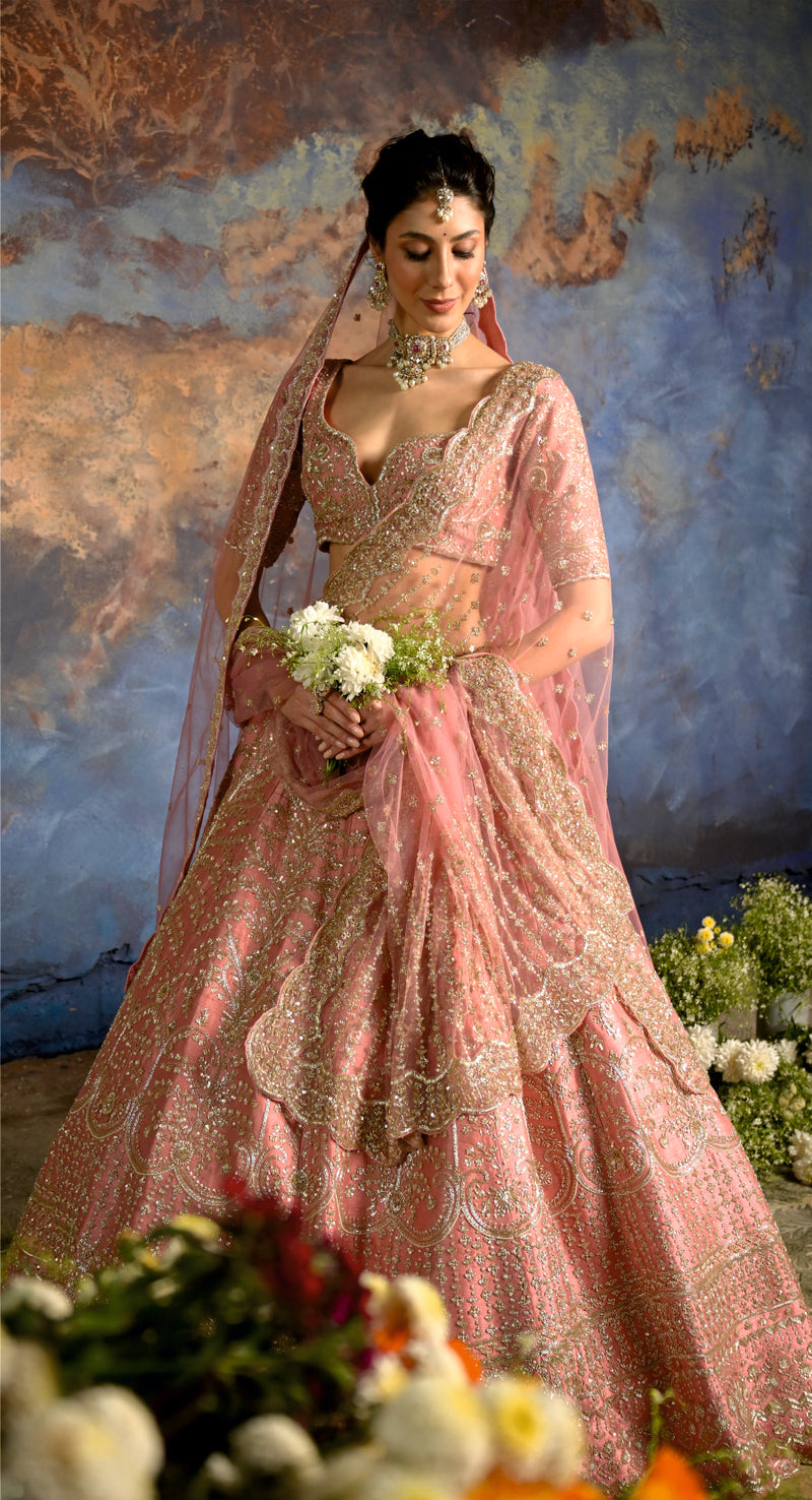 Pink Tilladori Bridal Lehenga.