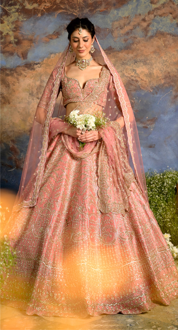 Pink Tilladori Bridal Lehenga.