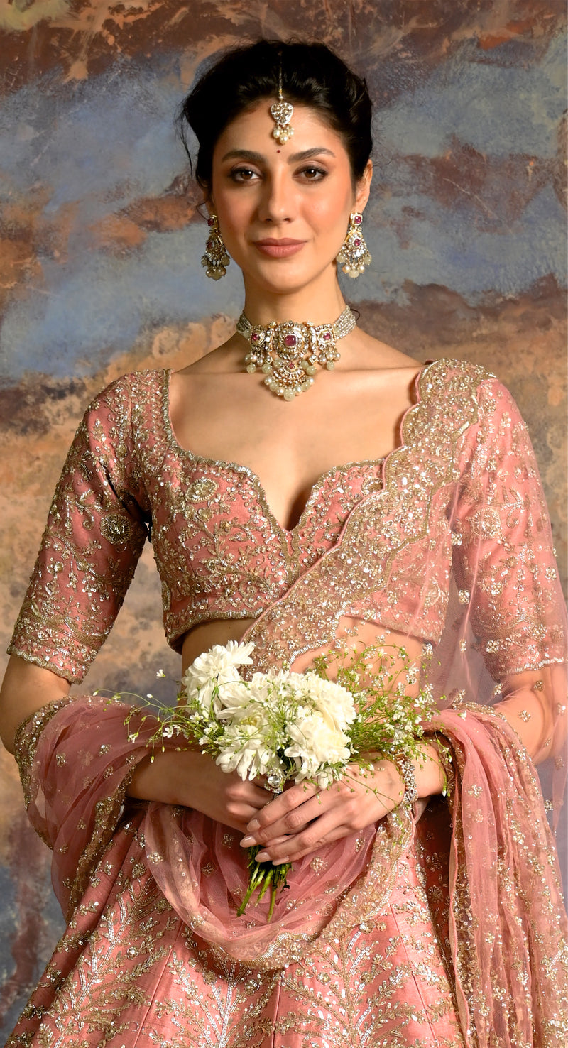 Pink Tilladori Bridal Lehenga.