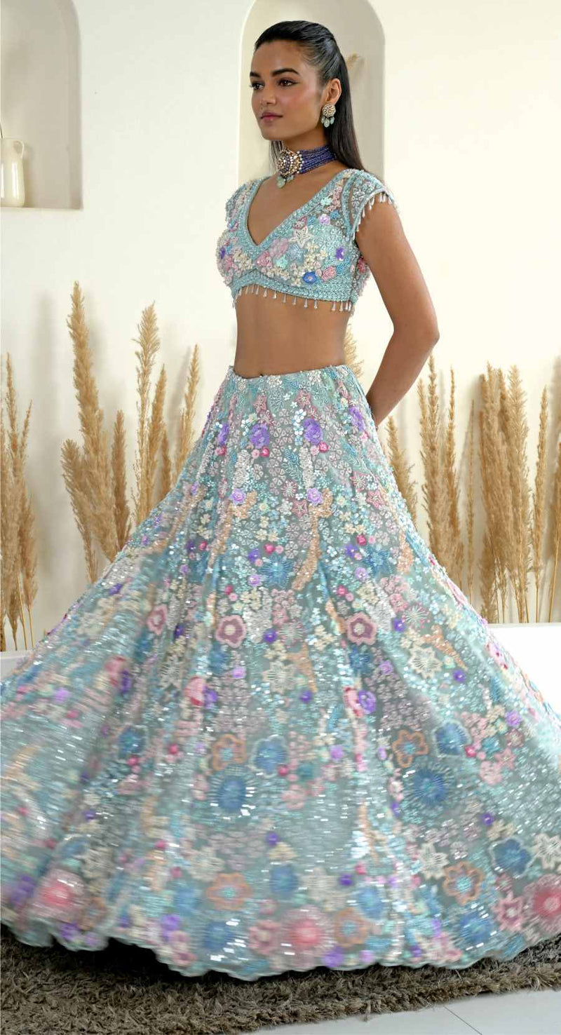 IQRA BLUE LEHENGA