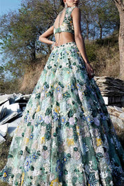 DARCY GREEN LEHENGA